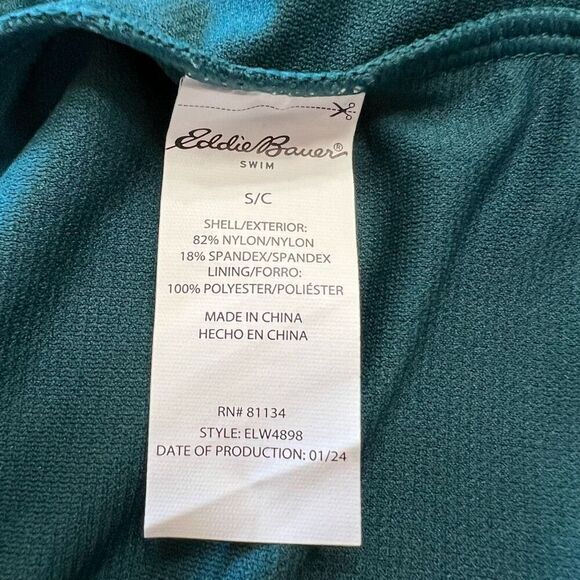 NWT Eddie Bauer One Piece Swimsuit Women’s Small Bathing Suit Green High Neck - Picture 8 of 15